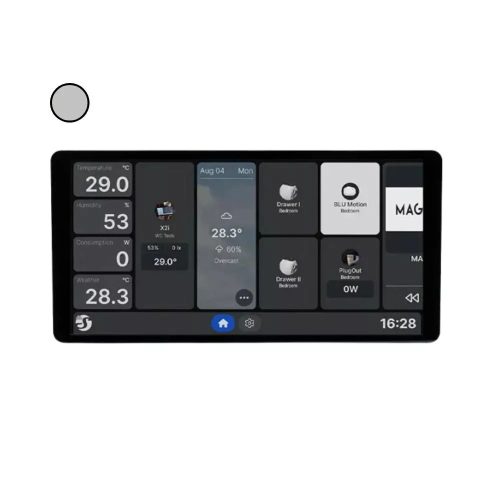 Shelly Wall Display X2i – fali vezérlőpanel és villanykapcsoló, Wi-Fi, Bluetooth, ezüst