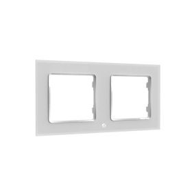 Shelly Wall Switch sorolókeret, 2-es fehér üveg előlapos