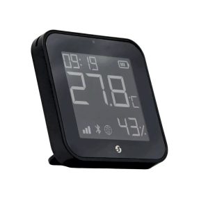   Shelly BLU H&T Display ZB – Hőmérséklet, pára és fény szenzor, e-papír kijelzővel, Zigbee, Bluetooth, fekete