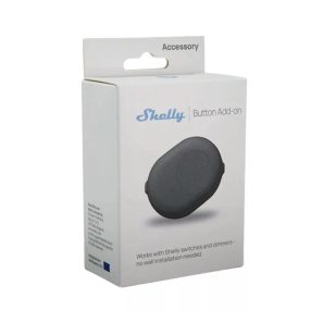   Shelly Button Add-on – nyomógomb kiegészítő relémodul foglalattal Plus (Gen2), Gen3 és Gen4 Shelly modulokhoz, fekete