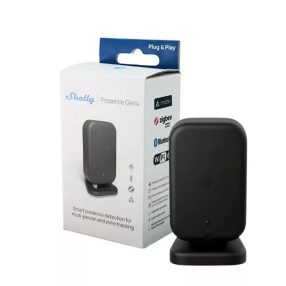   Shelly Presence Gen4 – mmWave jelenlét, fény és hőmérséklet szenzor, Zigbee, Wi-Fi, Bluetooth, Matter, fekete
