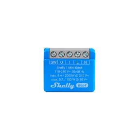   Shelly 1 Mini GEN4 egy áramkörös Wi-Fi + Bluetooth / Zigbee 3.0 multi-protokoll okosrelé, Matter kompatibilis (8A)