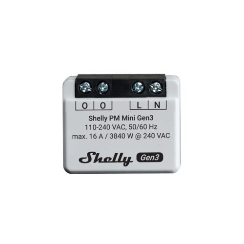 Shelly PLUS PM Mini Gen3, WiFi + Bluetooth modul, fogyasztásméréssel
