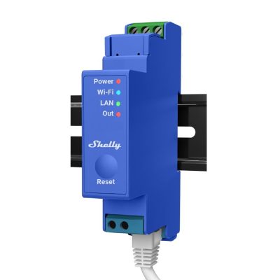   Shelly PRO 1 DIN-sínre szerelhető WiFi + Ethernet kompatibilis, 16A okosrelé, feszültségmentes kapcsolásra is