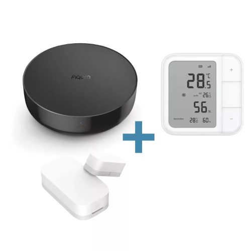 Aqara légkondícionáló vezérlő okos szett (Aqara M200 hub + W100 fali szenzor és vezérlő + ablak nyitásszenzor)