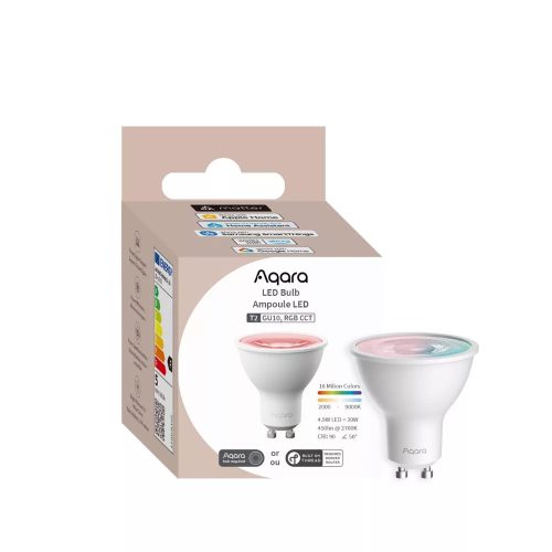 Aqara T2 RGB CCT (fehér + színes), állítható színhőmérsékletű, fényerőszabályozható, GU10 LED izzó (LB-L03D)