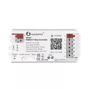   Gledopto Matter Smart LED Controller – 5-az-1-ben RGBCCT LED vezérlő, 20A, Wi-Fi, Matter, (GL-C-218M)