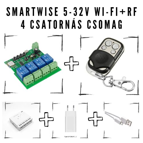 Smartwise 5-32V Wi-Fi+RF 4 csatornás csomag