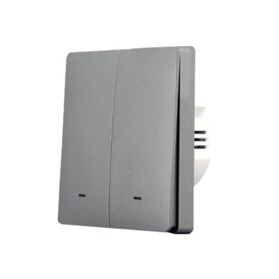   SmartWise B62 UNI Zigbee 3.0 + RF, univerzális bekötésű, 2 áramkörös, fizikai nyomógombos okos villanykapcsoló, szürke