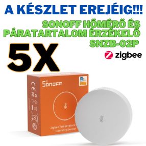   5 darab Sonoff Zigbee (SNZB-02P) hőmérő és páratartalom érzékelő mini vezetéknélküli szenzor