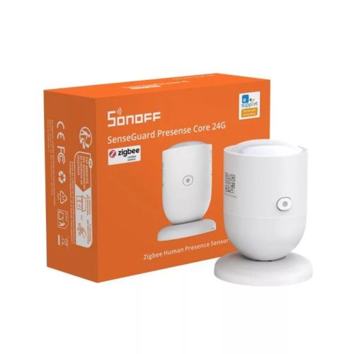 Sonoff SenseGuard Presence Core 24G – jelenlét érzékelő (24GHz), fényérzékeléssel, Zigbee, Bluetooth, fehér (SNZB-06P24)