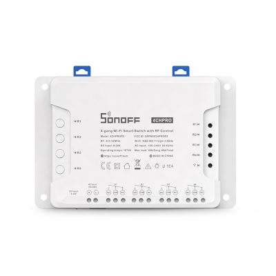   Sonoff 4CH PRO (R3) WiFi + RF, internetről távvezérelhető NO/NC kapcsoló relé négy áramkörhöz, impulzuskapcsolással