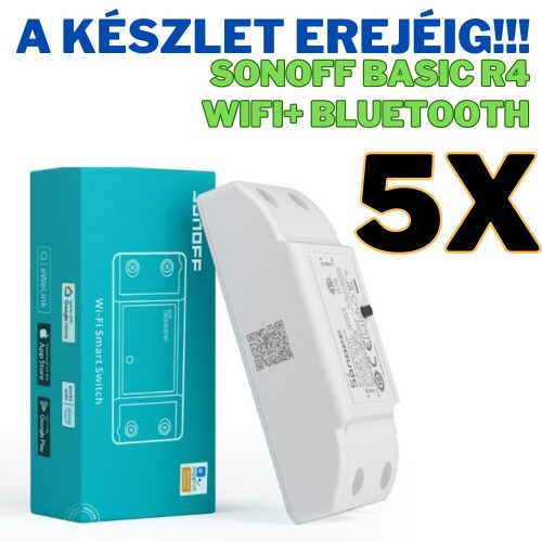 5 darab Sonoff Basic (R4) WiFi + Bluetooth okosrelé