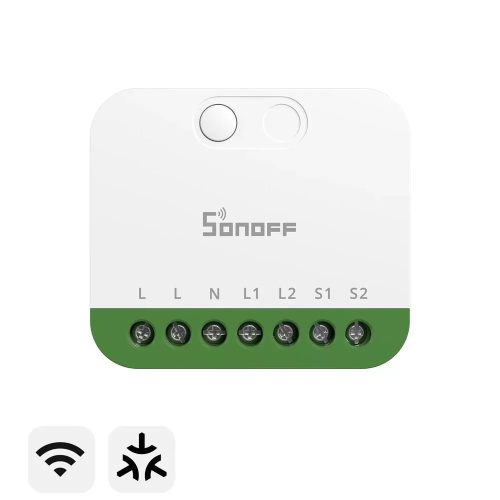 Sonoff MINI DUO – két áramkörös mini relémodul, Wi-Fi, Matter (MINI-2GS)