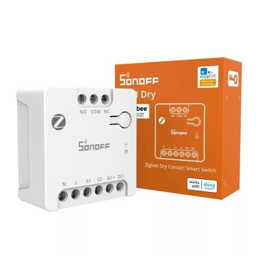 Sonoff Zigbee Dry Contact Smart Switch – okos mini relémodul, NO/NC kimenettel, Zigbee, fehér (MINI-ZBD)