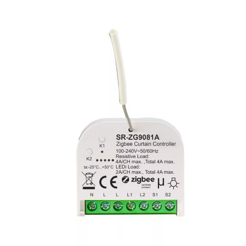 Sunricher Zigbee retrofit függöny / redőny motor vezérlés, 2 x 4A (SR-ZG9081A)