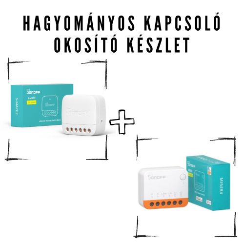 Sonoff Okos Kapcsoló Készlet Nulla Vezeték Nélkül (MINIR4 + S-MATE R2)